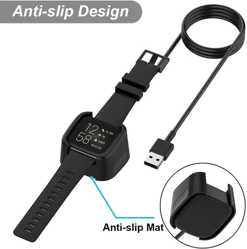 Vista 4 de Emilydeals Cargador para Fitbit Versa 2, cable de carga de repuesto para reloj inteligente Fitbit Versa 2 [3.3 ft/3.3 pies]