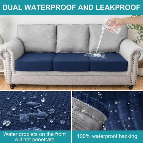 Vista 5 de LiveGo Funda de cojín para sofá de patio, impermeable, de repuesto, para muebles de patio, fundas de asiento de silla, protector suave y flexible