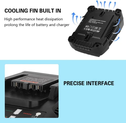 Vista 3 de Cargador de Batería de 18V Compatible con Batería Ridgid de 18V NiCad/Iones de Litio, R86092 R86091 R840093, R840095, R840083, R840085, R840086
