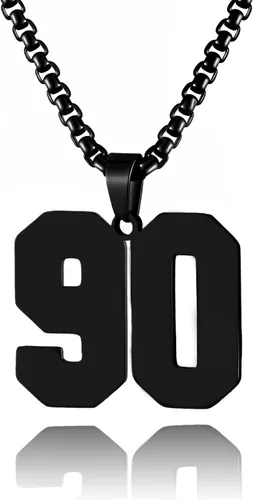 Vista 15 de Collar de Número Dorado para Hombre, Cadena de Acero Inoxidable con Colgante de Número para Atletas, Joyería Deportiva Personalizada para Niños