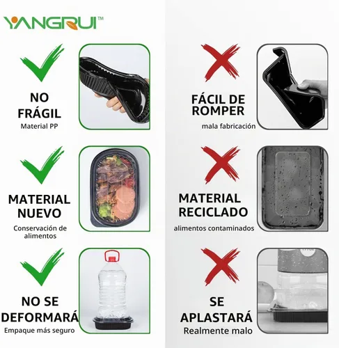 Vista 6 de YANGRUI Envases para llevar, paquete de 45 unidades con envoltorio retráctil de 26 oz, envases reutilizables para preparar comidas lavables a