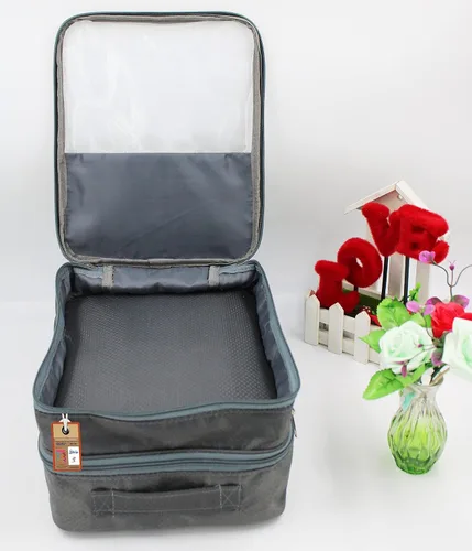 Vista 6 de atorakushon Bolsa organizadora de viaje para zapatos, impermeable, portátil, bolsa de almacenamiento para zapatos con capacidad para 3 pares