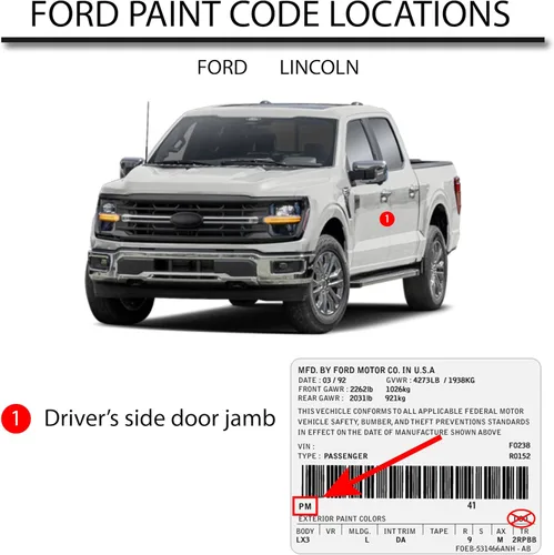 Vista 3 de R&E Paint Supply Compatible con Ford FZ, pintura automotriz metálica cordobán, kit de retoque