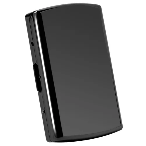 Vista 12 de Caja de cigarrillos de metal, para mujeres y hombres, clip de resorte portátil de doble cara, capacidad para cigarrillos de 18-20 de 3.937 in (negro)