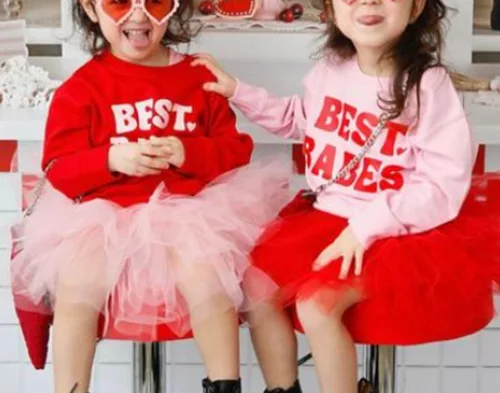 Vista 44 de Traje de San Valentín para bebé, niña, niño, traje de San Valentín, sudadera de manga larga con estampado de corazón