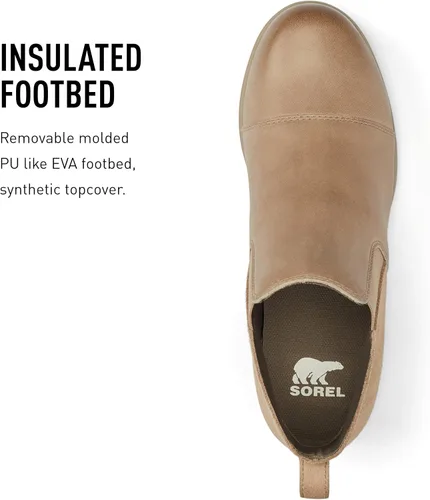 Vista 5 de Sorel - Botas cortas hasta el tobillo para mujer Evie, piel de ante impermeable, suela de cuña