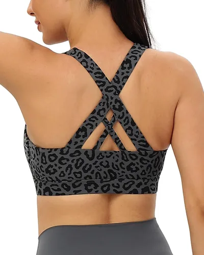 Vista 55 de RUNNING GIRL - Sujetadores deportivos para mujer, sujetadores deportivos con tiras acolchadas y espalda cruzada de apoyo medio con copas extraíbles
