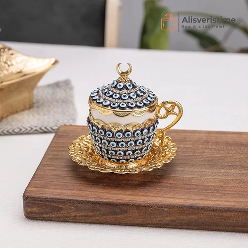 Vista 3 de Alisveristime Juego de tazas de café turco, auténtico café turco griego árabe con platillo (¡mejora tu experiencia de café ahora!) (1 unidad)