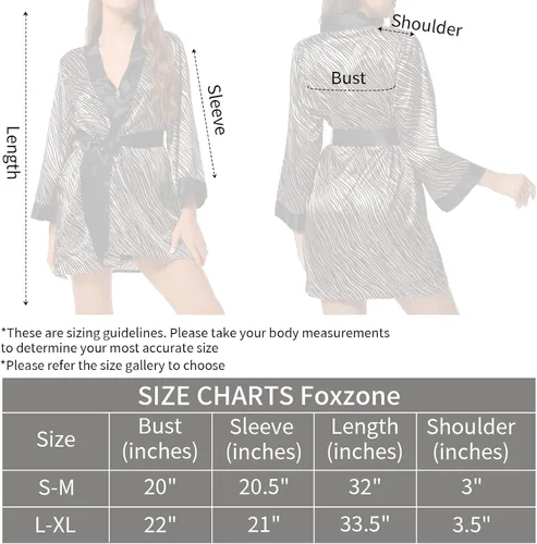 Vista 6 de Foxzone Conjunto de lencería para mujer, 2 piezas, brasier y bragas, bata de satén, ropa de descanso, babydoll