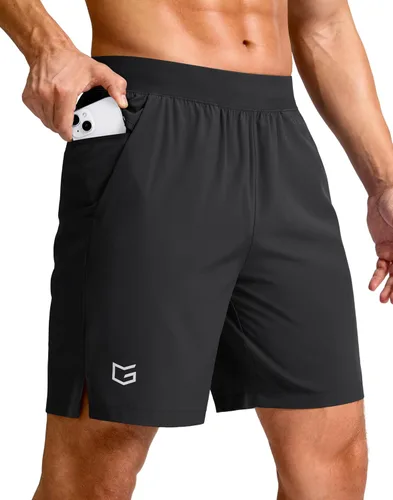 Vista 40 de G Gradual Pantalones cortos deportivos para correr para hombre de 7/5/9 pulgadas, bolsillo con cremallera, ligeros, para entrenamiento, gimnasio