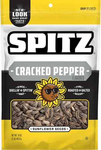 Vista 13 de Spitz Semillas de calabaza, pimienta agrietada, bolsa de aperitivos de 4 onzas