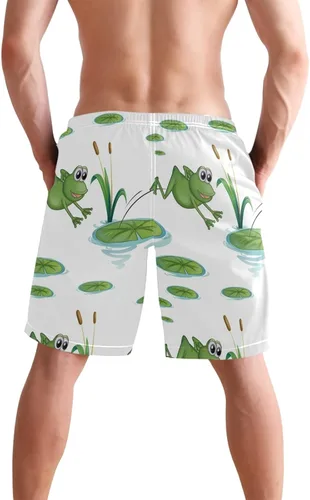 Vista 3 de Sinestour - Bañador para hombre (secado rápido, con bolsillo), diseño de ranas