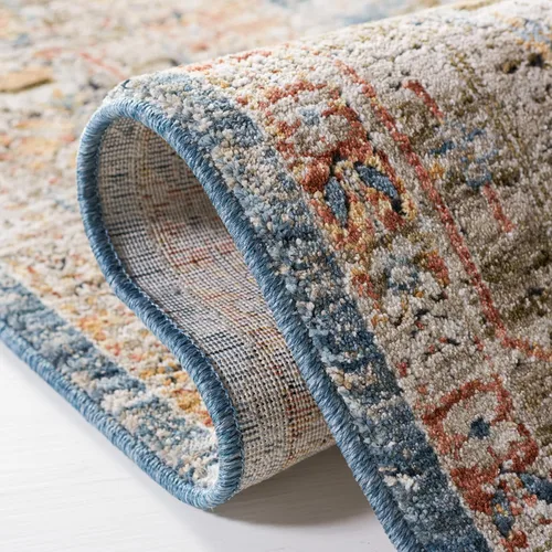 Vista 5 de SAFAVIEH Silverado Collection - Alfombra para pasillo, 2 x 8 pies, azul y óxido, diseño vintage envejecido, no desprende pelusa y de fácil cuidado