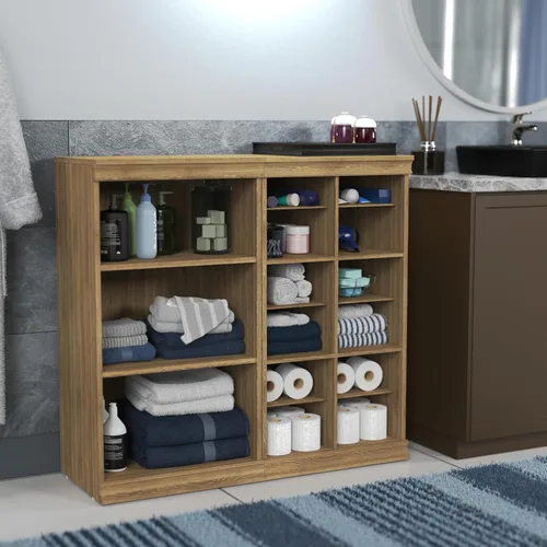 Vista 21 de ClosetMaid - Unidad de almacenamiento modular apilable de 3 estantes, color arena