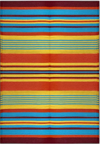 Vista 5 de Alfombras de patio al aire libre 6 x 9 pies (183 cm x 274 cm), multicolor 20270