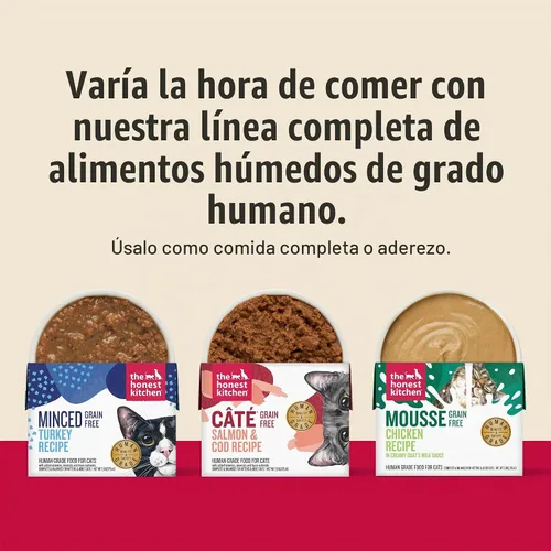 Vista 7 de The Honest Kitchen Comida húmeda de pollo con câté sin granos en salsa de caldo de huesos, receta de paté de grado humano con pollo real, comida