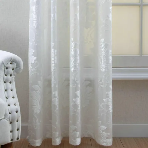 Vista 3 de Cortinas transparentes con ojales, de poliéster blanco, 42 x 63 pulgadas, para sala de estar, juego de 2 paneles de cortinas transparentes