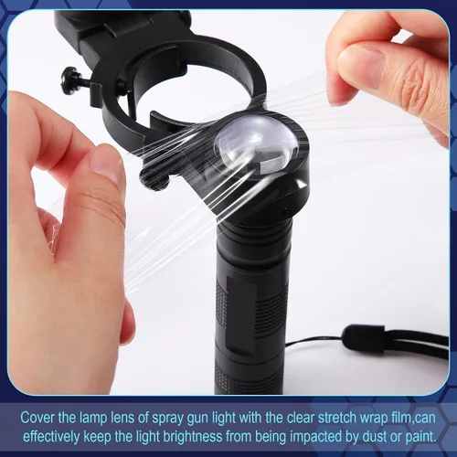 Vista 6 de Geelin Pistola de pintura automotriz, sistema de iluminación con pistola de pulverización de luz con película elástica de 1.97 pulgadas x 656 pies