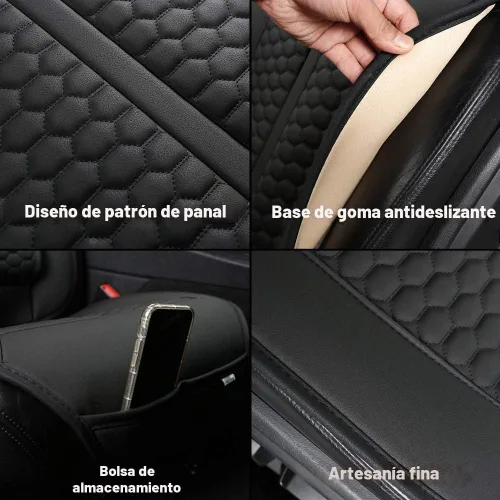 Vista 7 de Black Panther Funda de asiento de automóvil, 1 pieza de protección universal sin laterales para el asiento del conductor, con soporte lumbar
