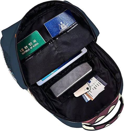 Vista 6 de NBTZ ZX Mochila para niños y niñas, mochila de anime, linda mochila escolar para niños con correas ajustables para el hombro y mochila duradera