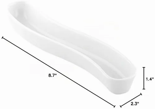 Vista 13 de Restaurantware - Plato de oliva de porcelana curvada, 6 onzas, color blanco