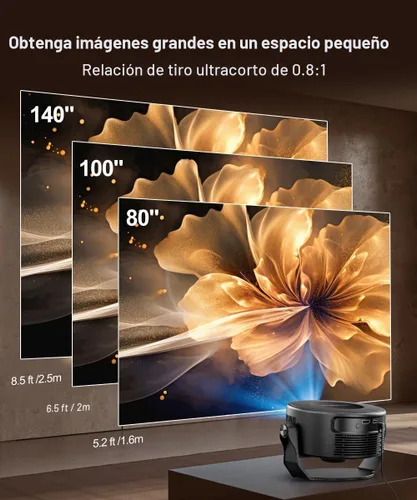 Vista 2 de Magcubic - Proyector inteligente, mini proyector con WiFi y Bluetooth HY300GT Portable Projector 2K Support, Voice Control, Auto Keystone