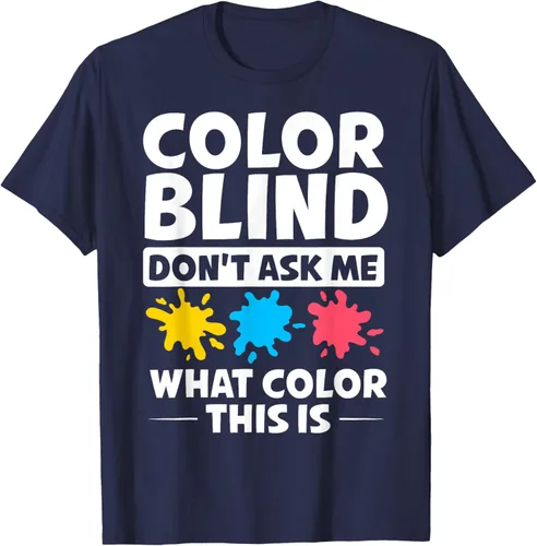 Vista 20 de Color Blind Camiseta Test Funny Glasses Visions, Negro