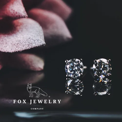 Vista 7 de Aretes de diamantes de moissanita de oro blanco de 14 quilates para hombres y mujeres, aretes de diamante de imitación de oro sólido para hombres