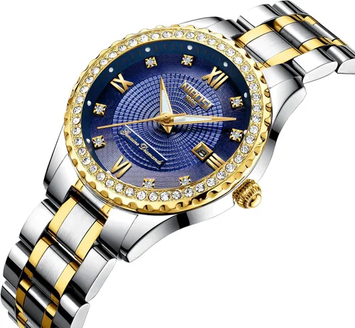 Vista 2 de NIBOSI Women Watches Analogue Wrist Watches Watches for Women's Girls Miss Ladies Rose Gold Dial Watch with Stylish Diamond Studded Watches