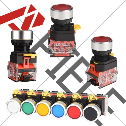 Vista 3 de APIELE Interruptor de botón momentáneo de 22MM 1NO 1NC Cabeza de metal LA36A-11BN-BLK (negro)