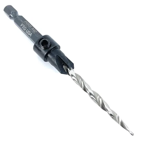 Vista 25 de FTG USA Juego de 3 brocas avellanadoras ajustables para madera #4 (7/64 pulgadas) con broca cónica para carpintería