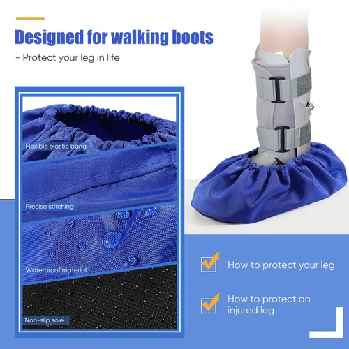 Vista 3 de Mepase 12 Piezas de Funda para Botas de Caminar con Fractura, Funda para Pies Reutilizable Impermeable Antideslizante para Botas de Caminar