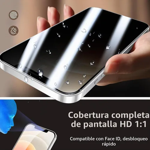 Vista 5 de ruwa Protector de pantalla de privacidad para iPhone 12 Pro Max [6.7 pulgadas] [2 unidades] Película de vidrio templado antiespía con marco