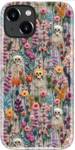 Vista 30 de Funda para iPhone 12 Mini, compatible con carga inalámbrica, protección de doble capa con elegante diseño de flores silvestres, silicona suave +
