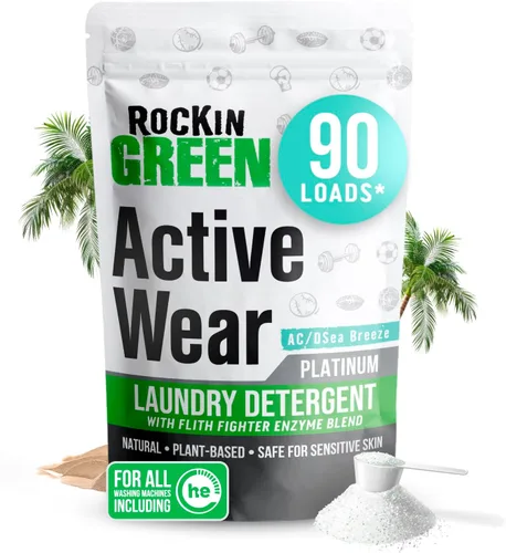 Vista 12 de Rockin' Green Detergente para Ropa, A Base de Plantas, Detergente en Polvo Totalmente Natural para Ropa, Vegano y Biodegradable Combate Olores