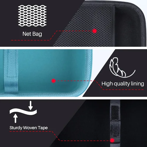 Vista 4 de Lebakort Funda rígida compatible con altavoz portátil Bose SoundLink Max, funda azul piedra Caja azul piedra