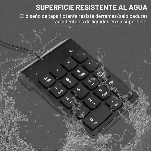 Vista 3 de Teclado numérico para laptop, teclado USB de 10 teclas, portátil ultra delgado, mini Numpad, números externos, teclado para computadora portátil