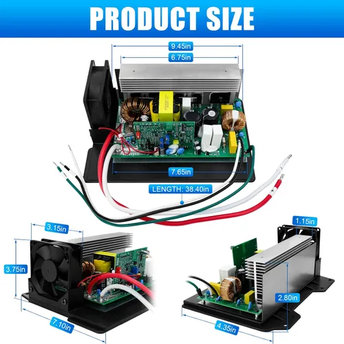 Vista 7 de Convertidor de potencia Wf-8955an actualizado con reconocimiento de plomo ácido y baterías de litio, convertidor Rv Wf-8955-Ad-Mba de 55 amperios