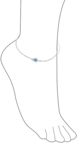Vista 3 de Tobillera náutica con forma de concha marina para mujer, plata de ley 925, extensor de 9 y 10 pulgadas