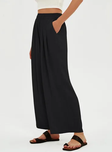 Vista 2 de Beaully Women Linen Pants High Waist Wide Leg Palazzo Pants Casual Loose Long Trousers with Pockets