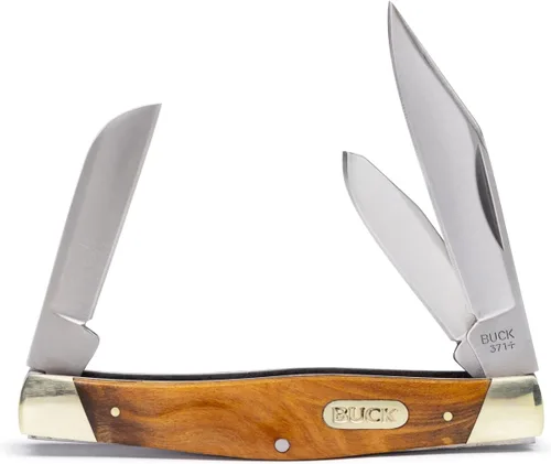 Vista 5 de Buck Knives 371 Stockman Three - Cuchillo de bolsillo plegable de 3 hojas Marrón