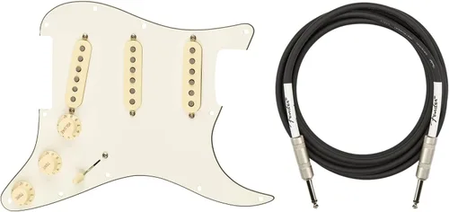 Vista 7 de Fender Custom Shop '69 SSS Pre-Wired Stratocaster Pickguard Bundle con cable de instrumento