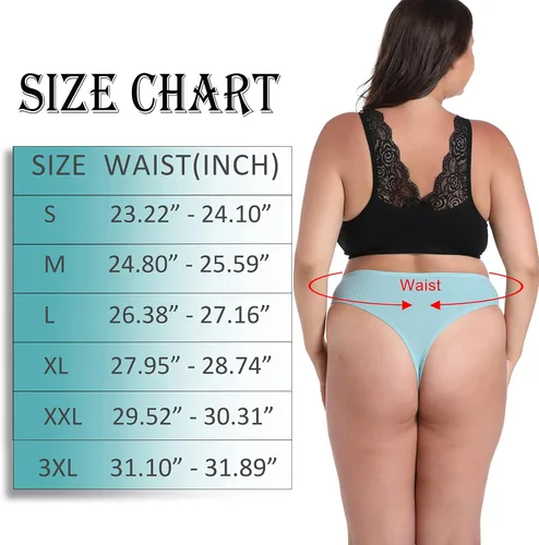 Vista 7 de PSEFNAGX Tanga de algodón acanalado transpirable sin costuras de cintura alta para mujer, ropa interior de talla grande