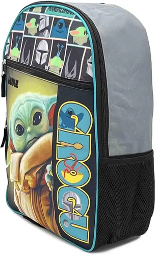 Vista 3 de DIBSIES Mochila personalizada de Star Wars Baby Yoda Grogu, Agua, Mochila personalizada