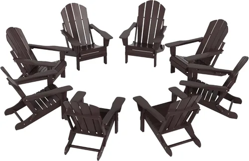Vista 39 de WO Home Furniture Laguna Silla plegable Adirondack de polietileno de alta densidad, silla para patio para todo tipo de clima, para jardín al aire