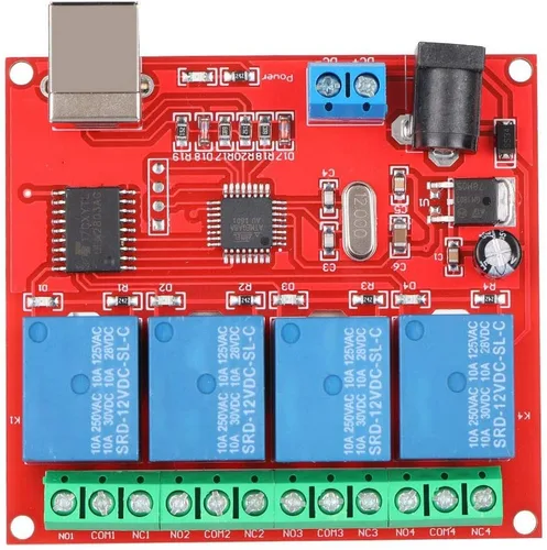 Vista 8 de Diyeeni Módulo de relé de interruptor de control USB de 4 canales de 12 V, controlador de interruptor de placa de relé, placa de expansión