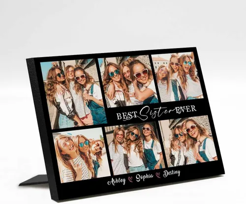 Vista 19 de M YESCUSTOM Marco de fotos personalizado con texto de amigos, marco de fotos de amistad para mejores amigos, panel de fotos Fover con pantalla