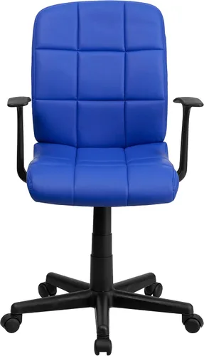 Vista 7 de Flash Furniture - Silla giratoria de respaldo medio de vinilo, acolchada, color negro