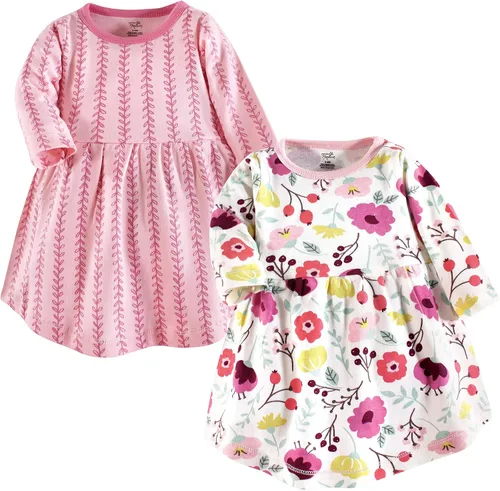 Vista 89 de Touched by Nature - Vestidos de manga corta y manga larga de algodón orgánico para niñas pequeñas, bebés y mujeres Manga larga con flores abstractas