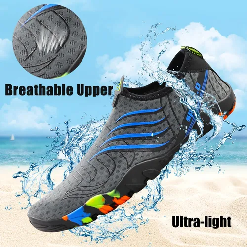 Vista 2 de Zapatos de agua para mujeres y hombres, de secado rápido, descalzo, para playa, natación, deportes, senderismo, buceo, surf, 1-carbon Black